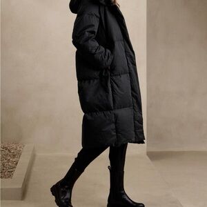 Banana Republic Black Puffer Coat